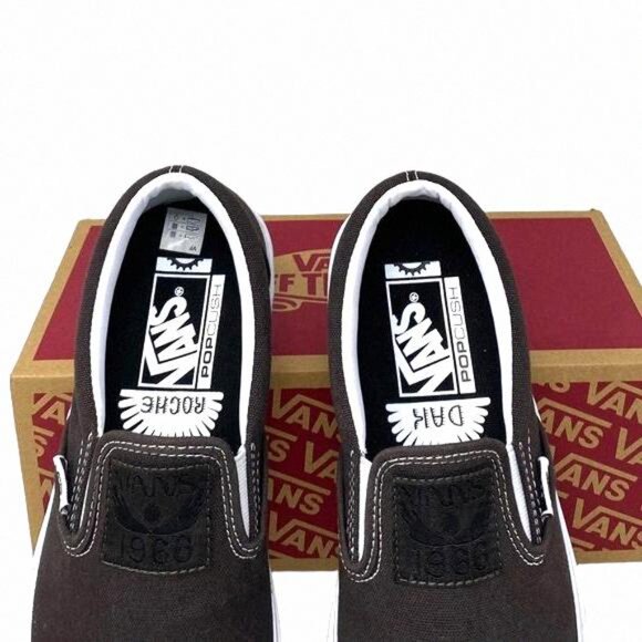 VANS BMX Slip On Shoe x Dakota Roche Women Size VN0005V1NWH Brown Canvas Casual - Picture 9 of 13